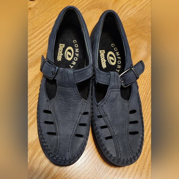 NWOT Blue Dexter Suede Mary Jane Flats Size 6.5 - Picture 6 of 7